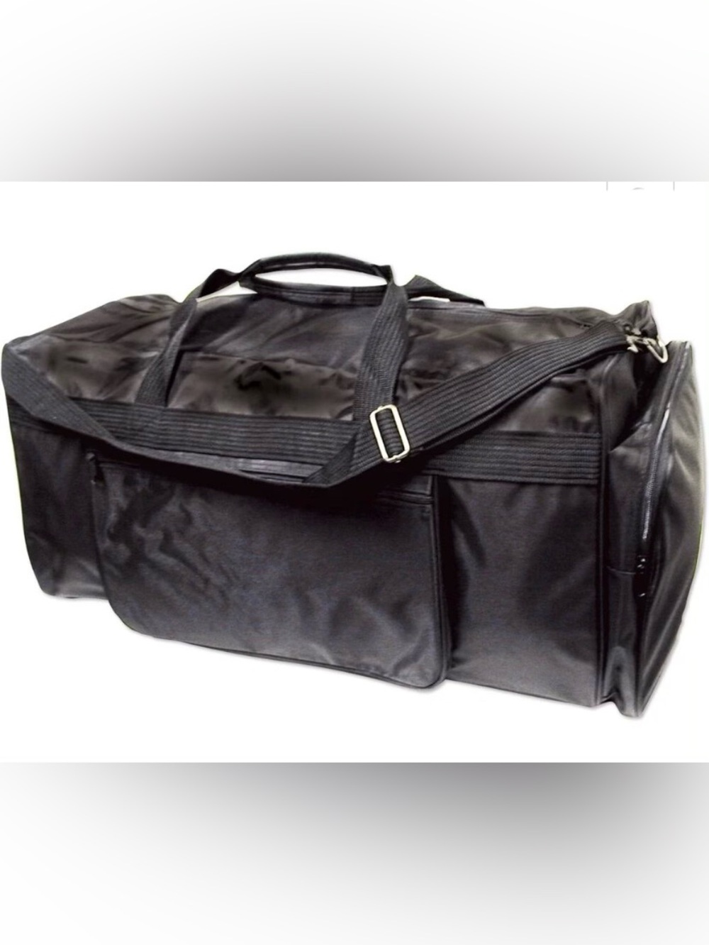 City Lights Black Duffel Bag with Adjustable Strap